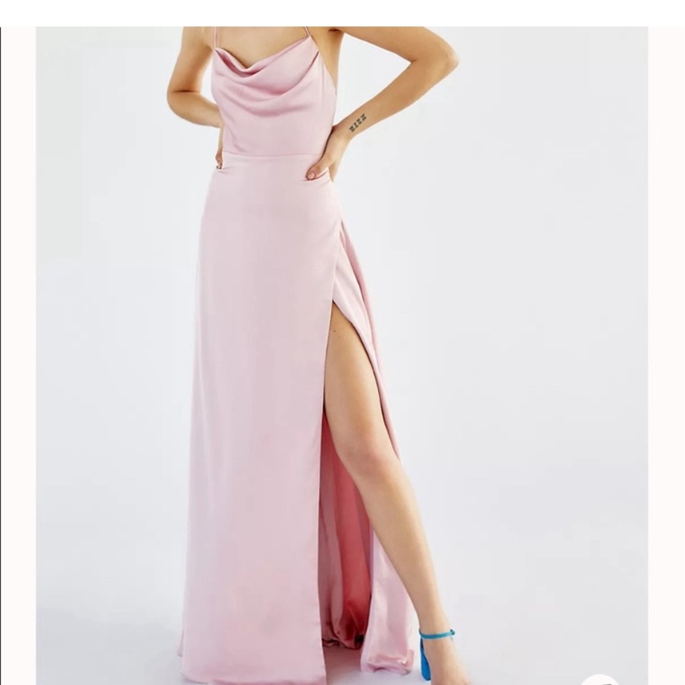 Fame and Partners Free People Rosabel maxi dress spaghetti straps slit NWT 4